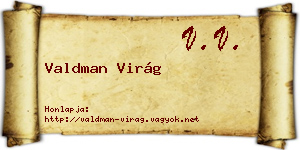 Valdman Virág névjegykártya